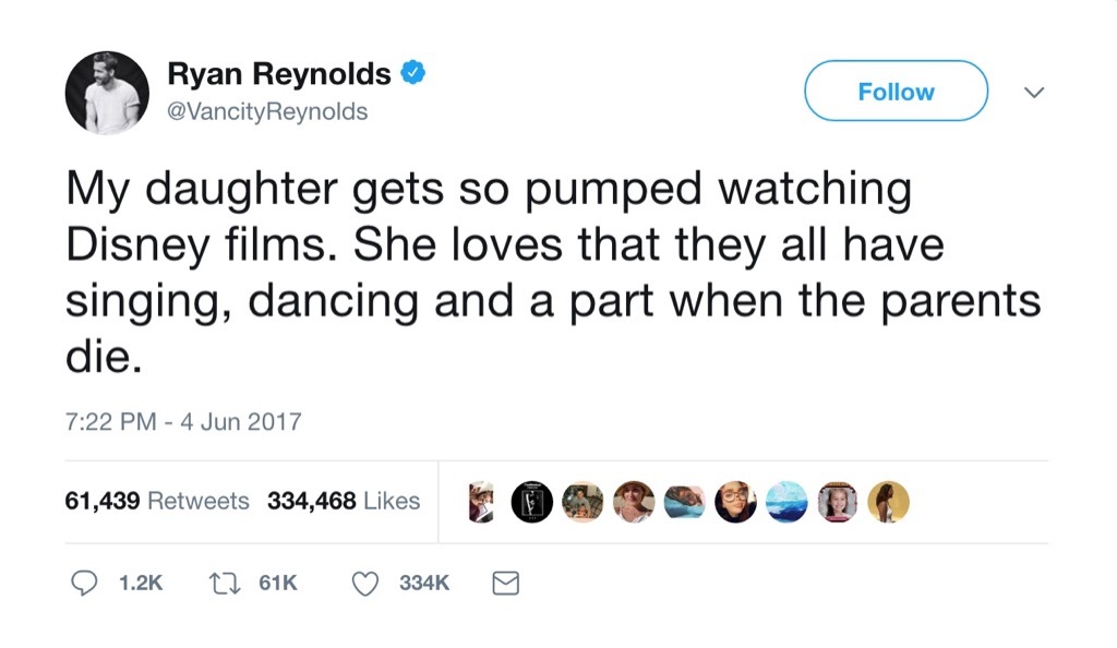 Ryan Reynolds funny tweet Disney