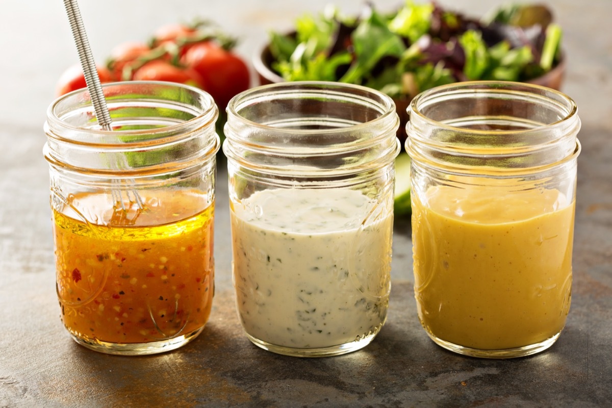 salad dressings in jars