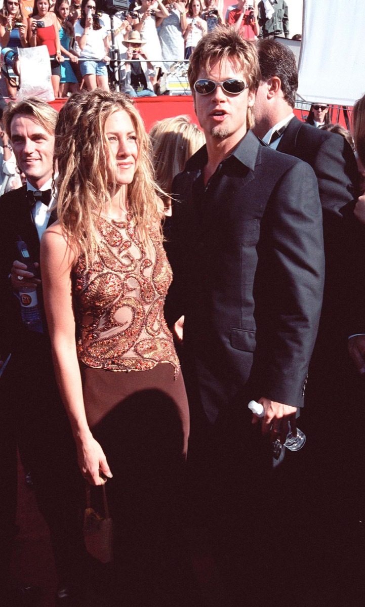 Jennifer Aniston and Brad Pitt at the Emmy Awards