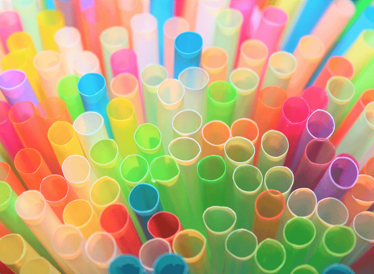 colorful straws in bunch