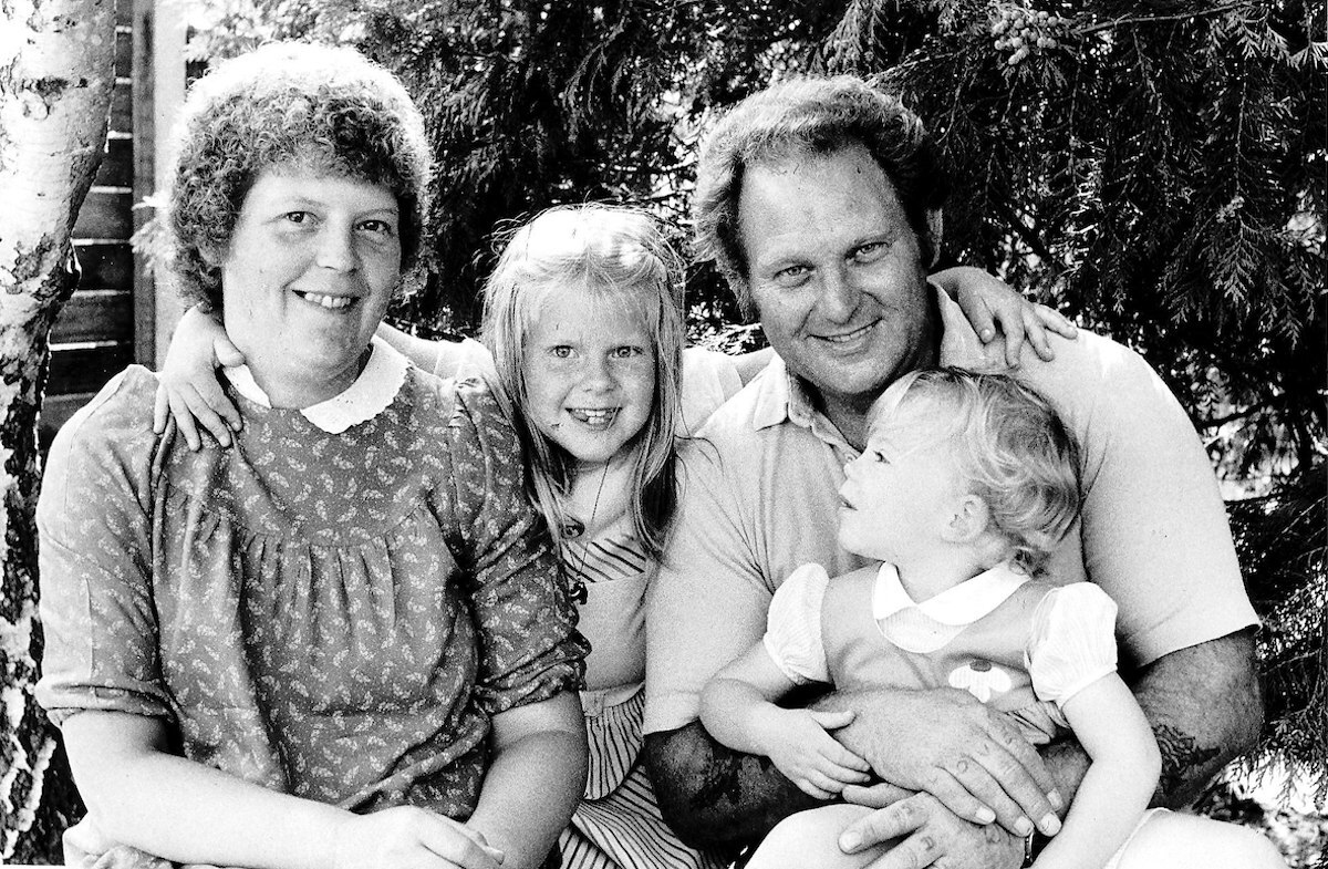 Louise Brown the first test tube baby with her Mother and Father and Sister Circa 1980.