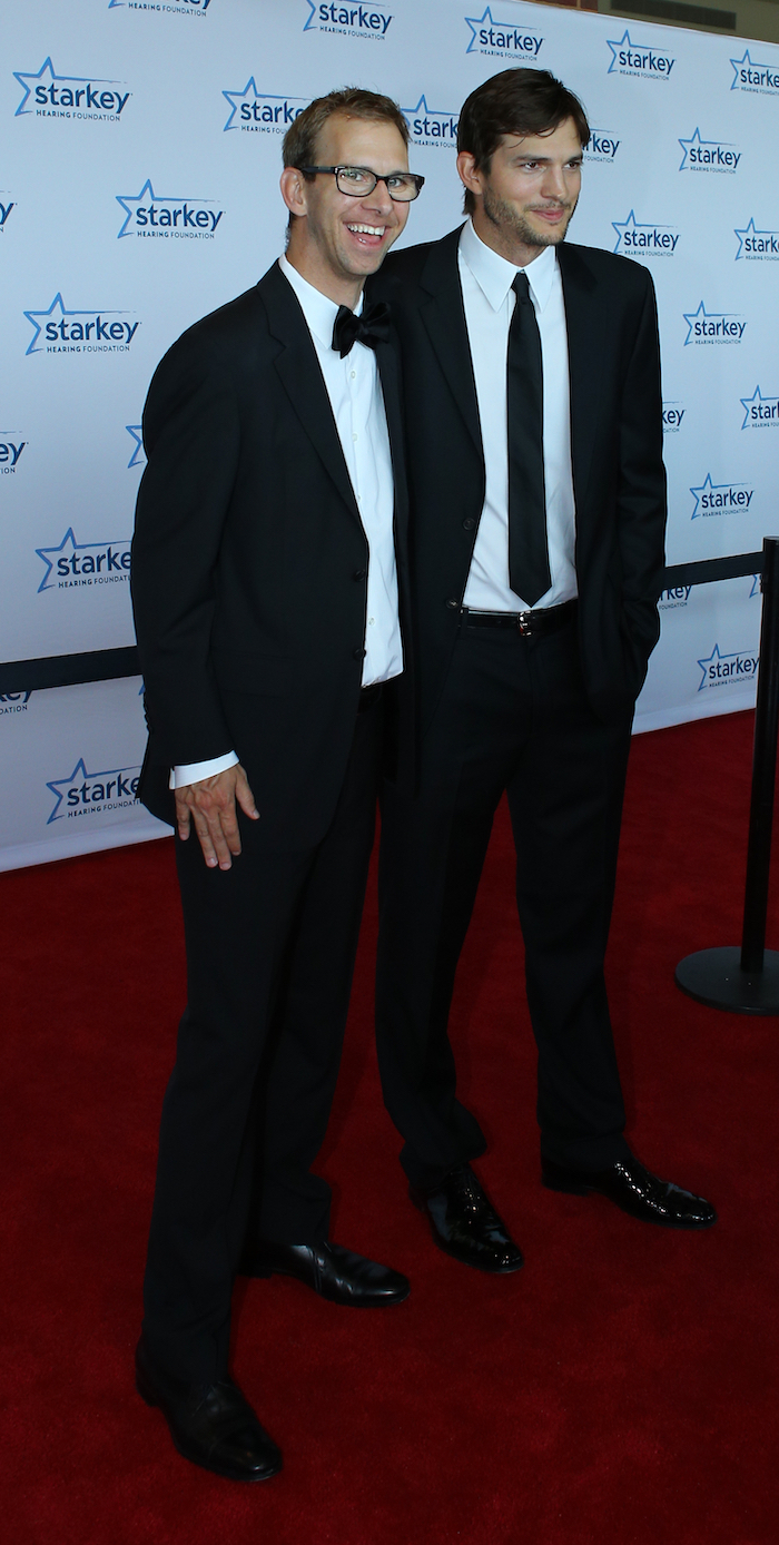 Michael and Ashton Kutcher at the 2013 Starkey Hearing Foundation's 