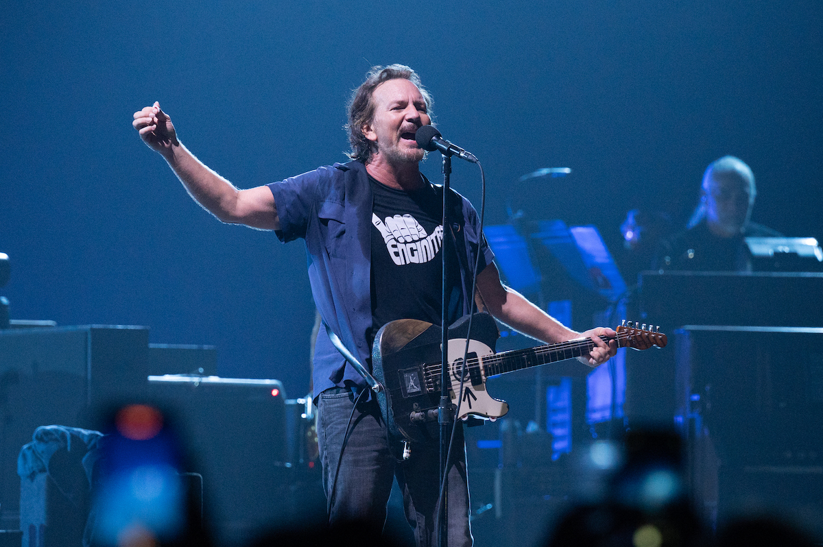 Eddie Vedder performing with Pearl Jam in San Diego on May 3, 2022