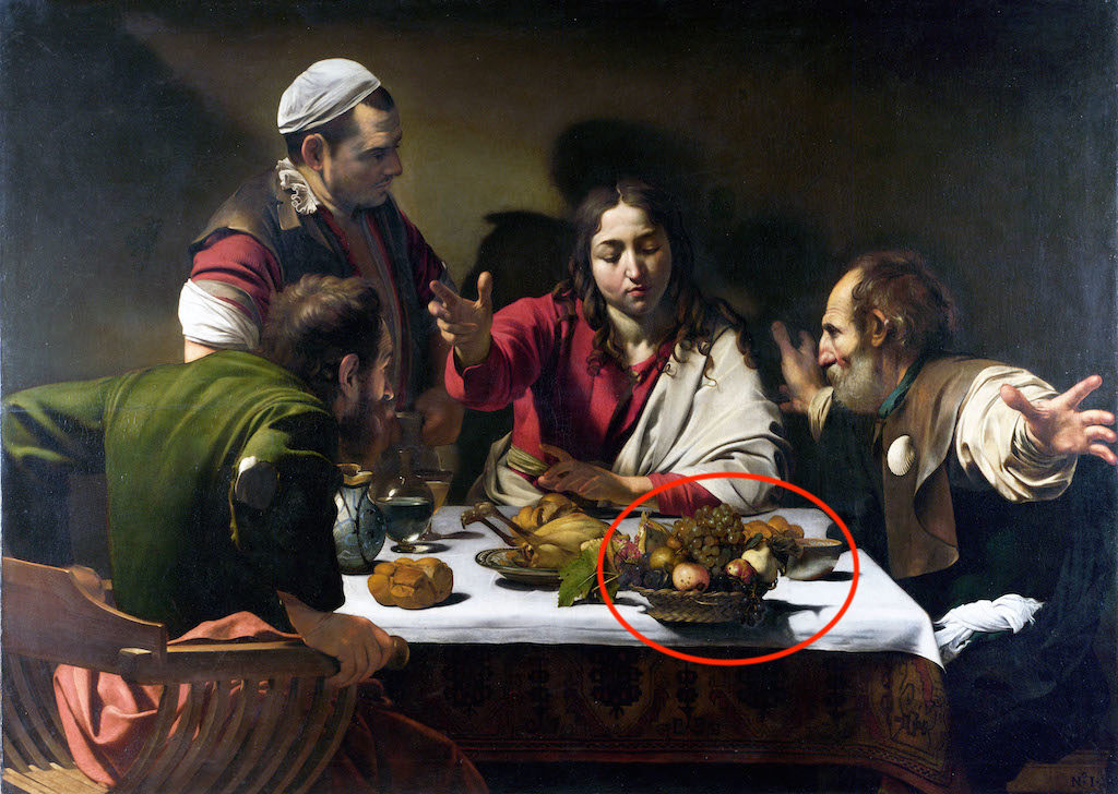 E16KKF Supper at Emmaus by Caravaggio, 1601