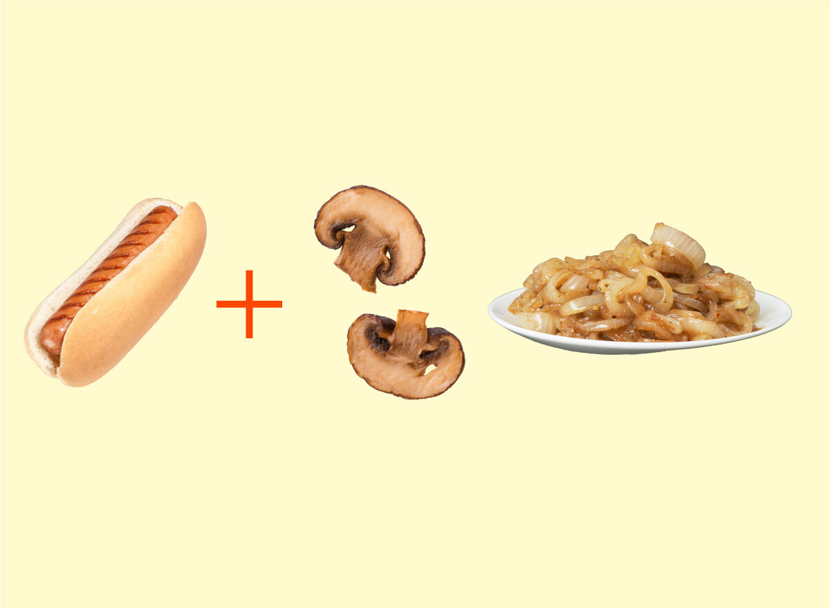hot dog mushrooms onion combo graphic
