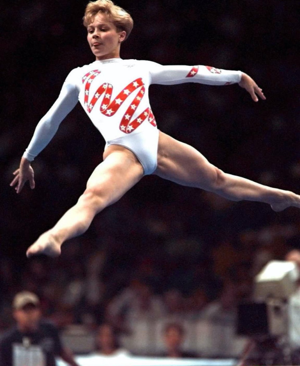 Amanda Borden performing her floor exercise at the 1996 Olympic trials