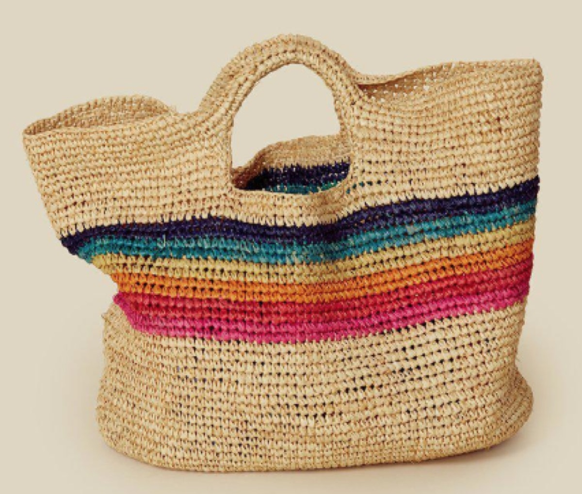 sundry rainbow striped tote, luxury beach bags