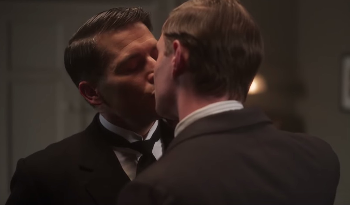 Gay Kiss in Downton Abbey Movie