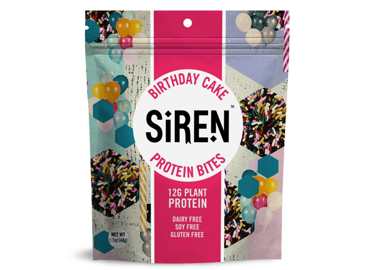 siren birthday cake protein bites