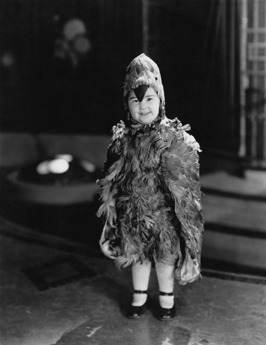 vintage photo of kid in halloween costume