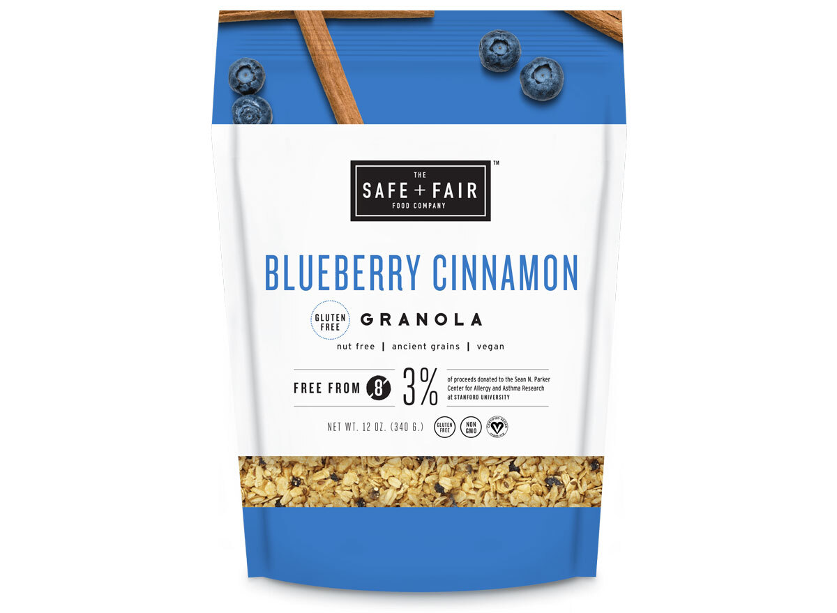 safe and fair blueberry cinnamon gluten free granola