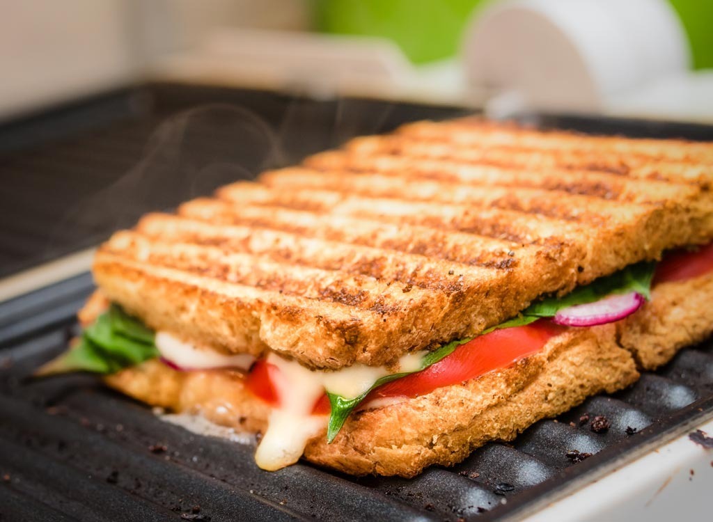 panini sandwich on a grill