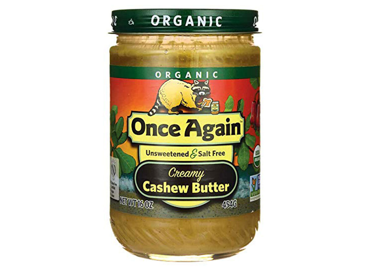 once again organic creamy cashew butter jar