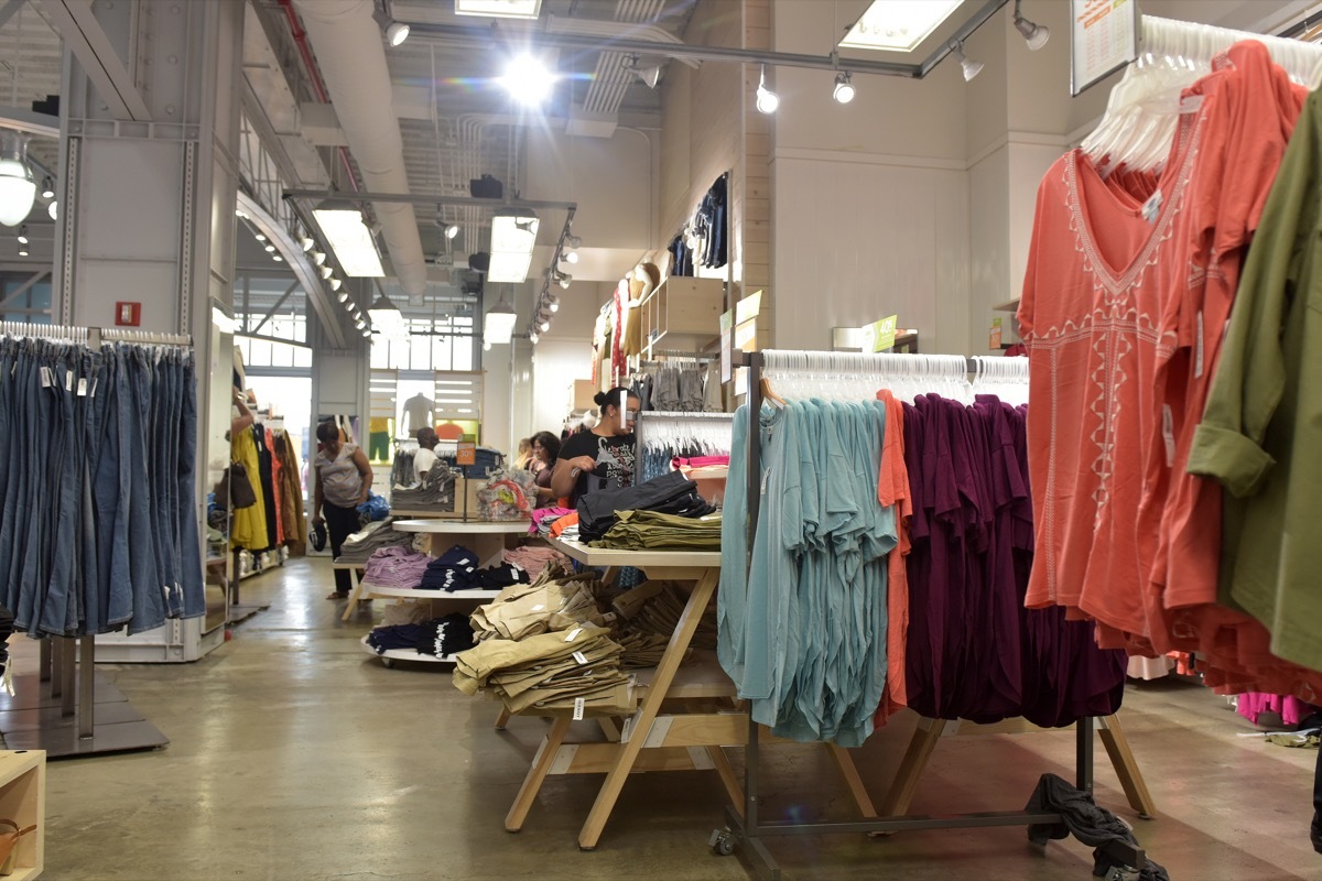 07/15/2016, USA, NEW YORK CITY:: inside of Old Navy store in New York. Old Navy is an American clothing and accessories retailer owned by American multinational corporation Gap Inc.