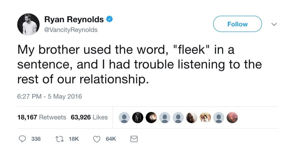 Ryan Reynolds funny tweet fleek