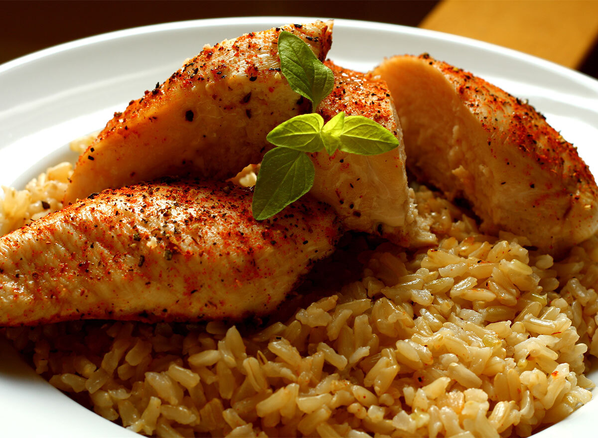 bowl of cajun chicken and rice