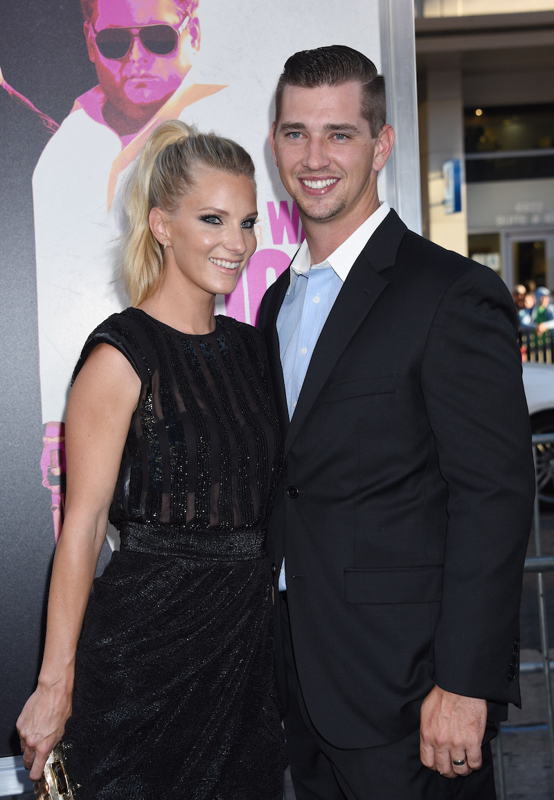 Heather Morris and Taylor Hubbell at the Los Angeles premiere of War Dogs in 2016