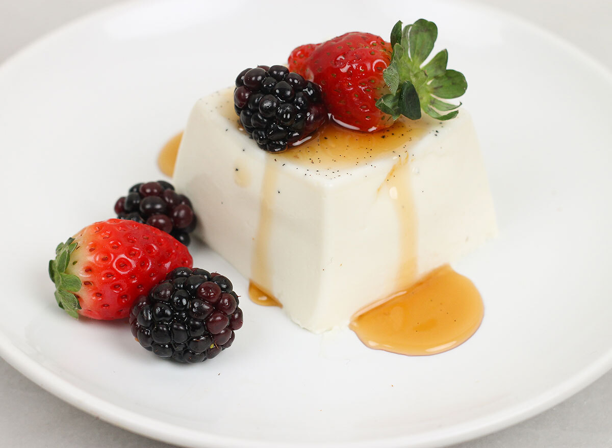 finished panna cotta on a plate
