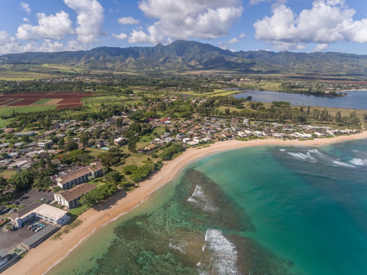 aerial view of haleiwa hawaii