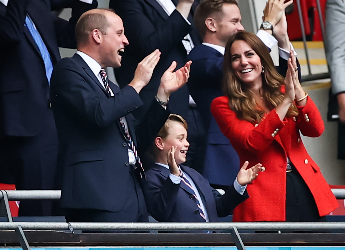 Prince William, Prince George, and Kate Middleton at Germany vs. England during Euro 2020 in June 2021