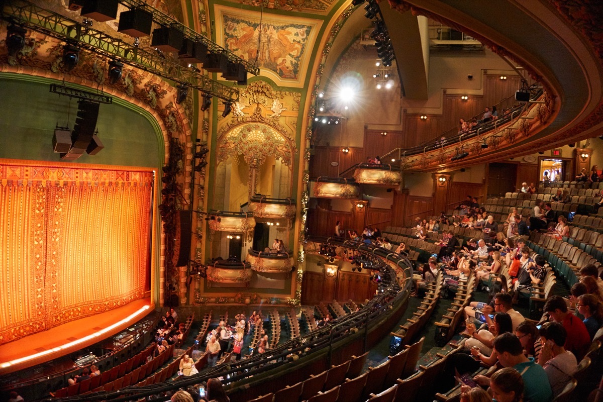 new amsterdam theatre in new york on broadway where they perform Aladdin