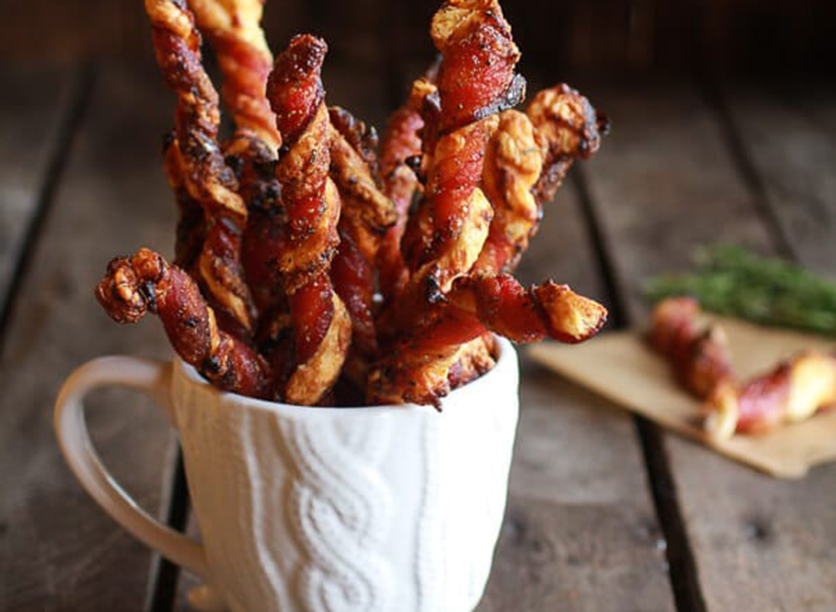 Sweet and Savory-Cheesy Bacon Wrapped Puff Pastry Twists
