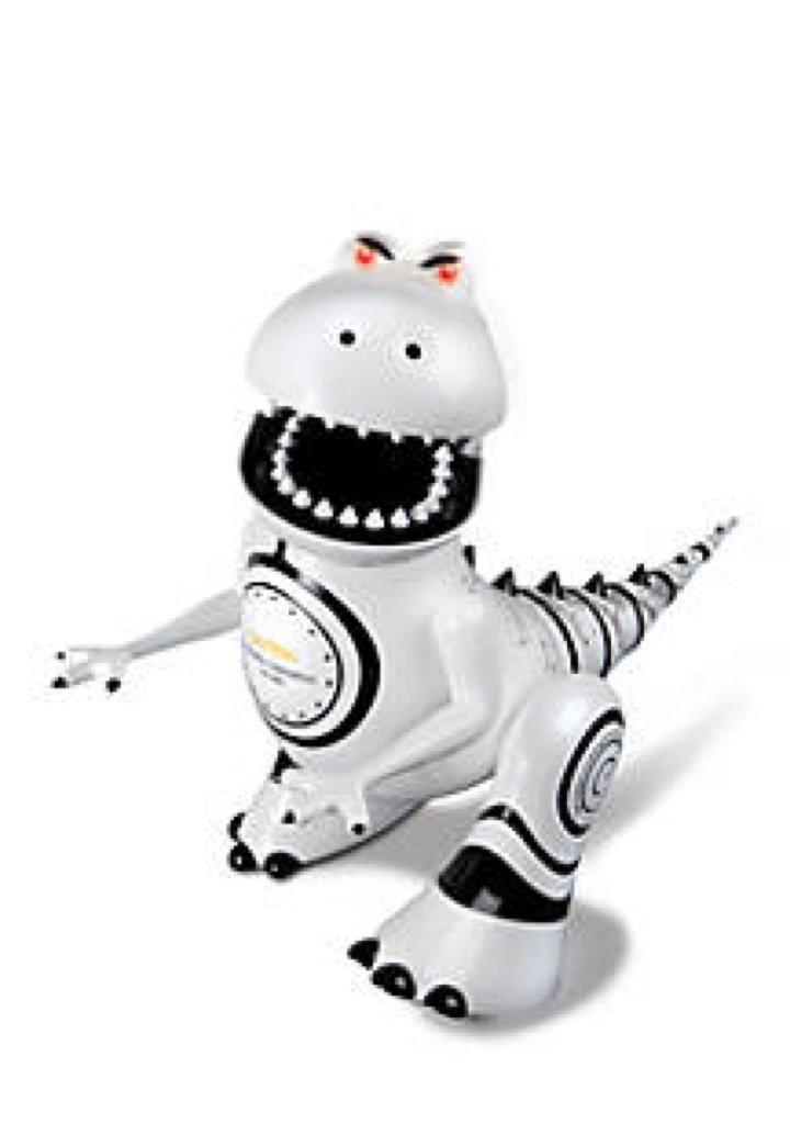 A toy robotic dinosaur