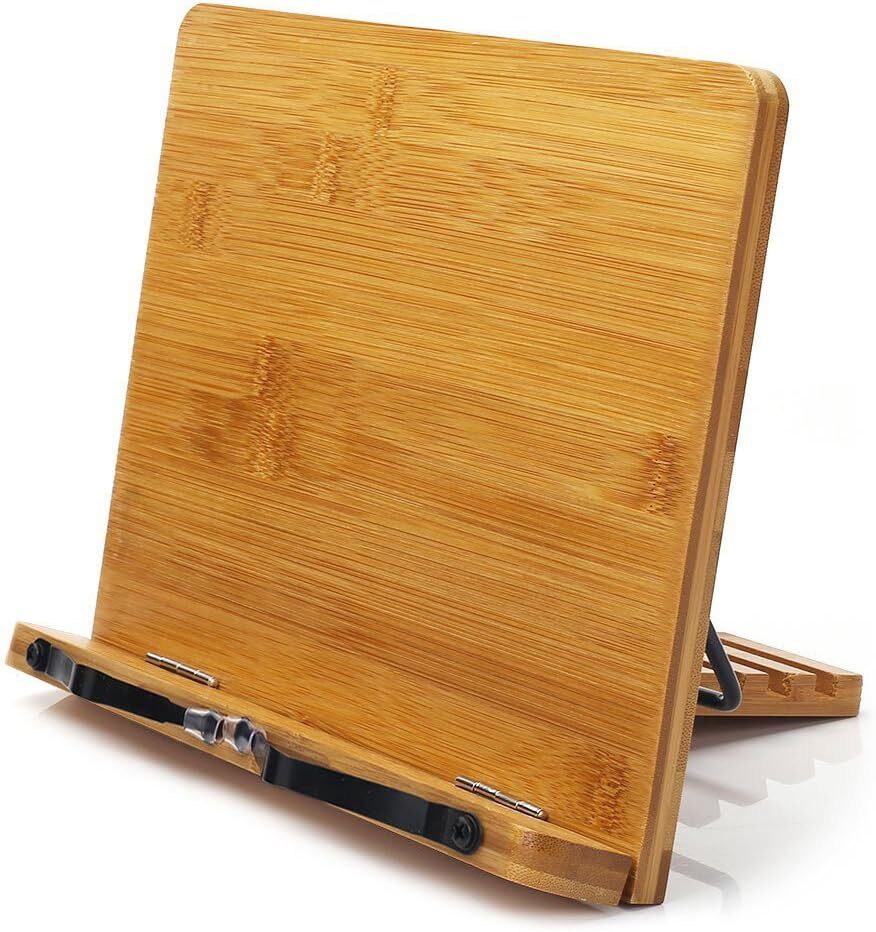 A bamboo cookbook stand