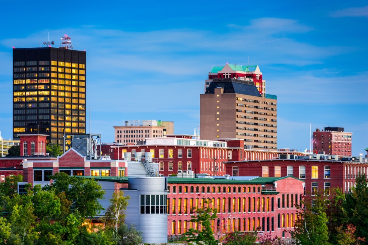 downtown manchester new hampshire skyline