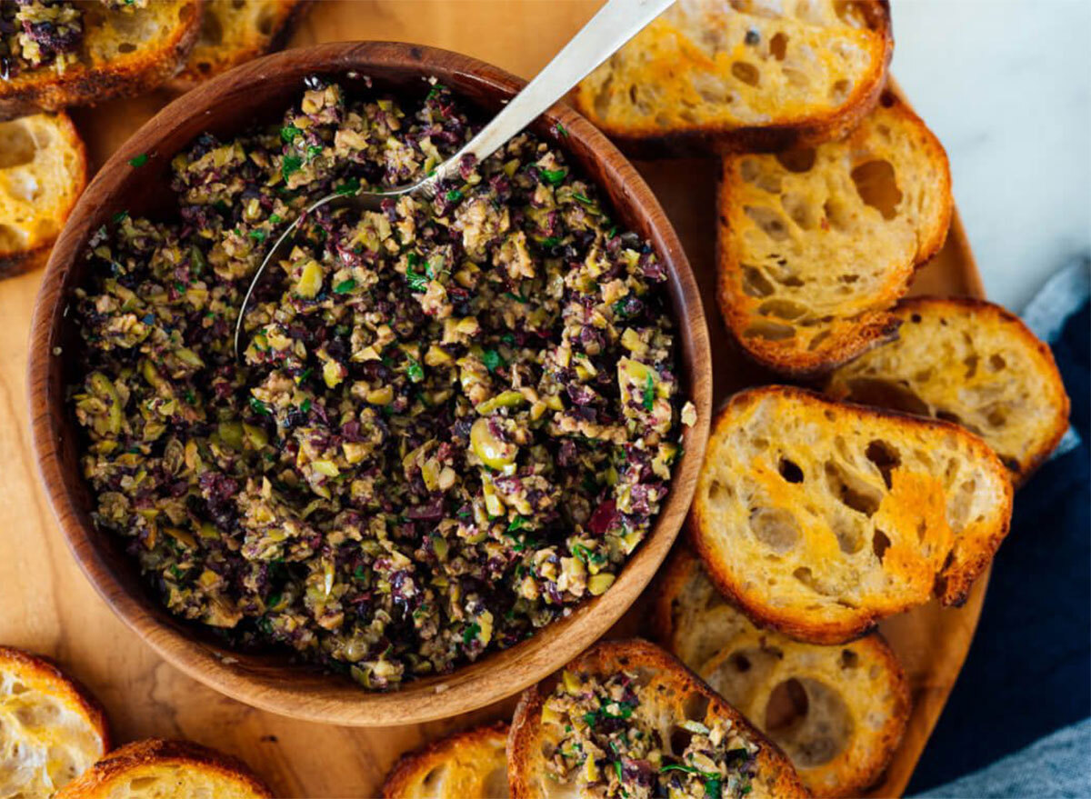 olive tapenade with bread