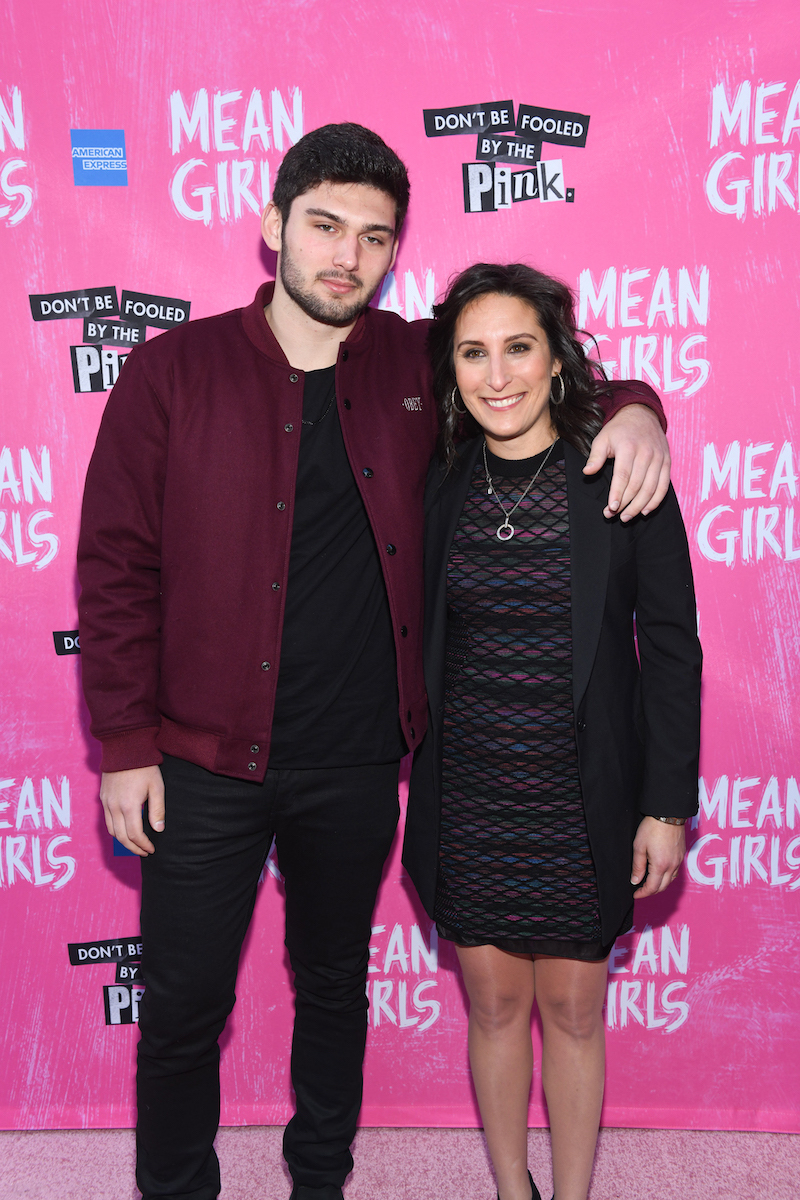 Rosalind Wiseman and son at the premiere of the 