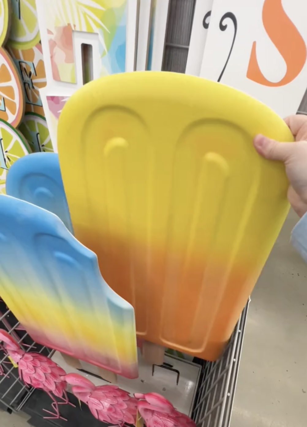 popsicle-shaped lawn stakes at Michaels