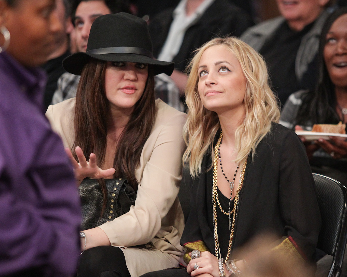 Khloé Kardashian and Nicole Richie at a Los Angeles Lakers games in 2011