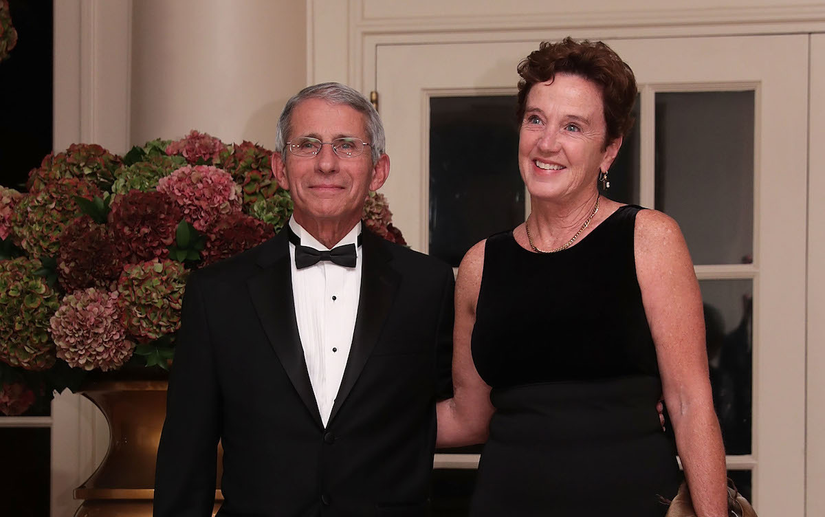 Director of the National Institute of Allergy & Infectious Diseases at the National Institute of Health Anthony Fauci and his wife Christine Grady arrive at the White House for a state dinner October 18, 2016 in Washington, DC. 