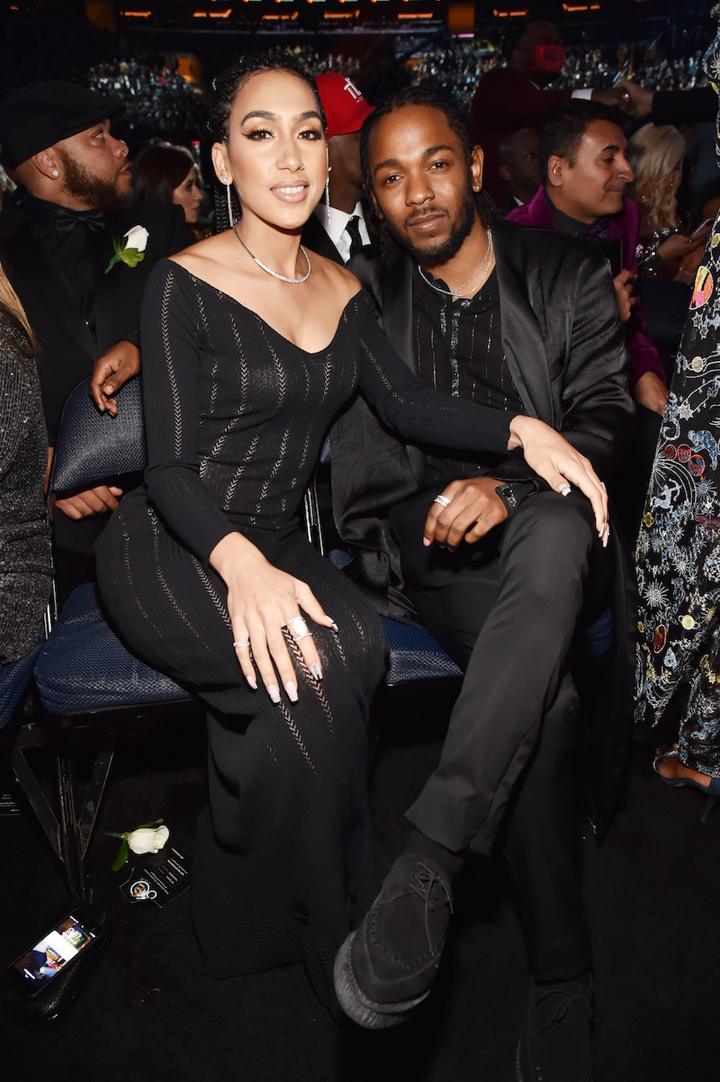Whitney Alford and Kendrick Lamar at the 2018 Grammys