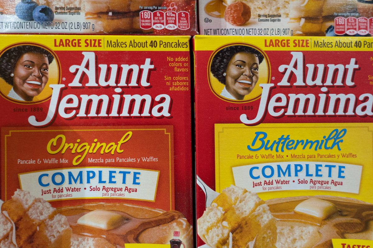 Aunt Jemima products seen on shelves of supermarket on June 05, 2020 in New York City. Quaker Oats announced retiring of Aunt Jemima brand in response to BLM movement.