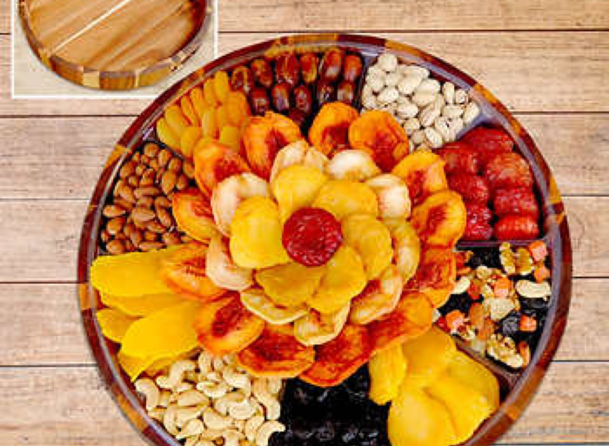 platter of dried fruit and nuts