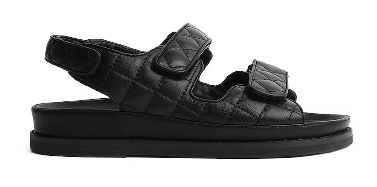 Product shot of black Tony Bianco sandals