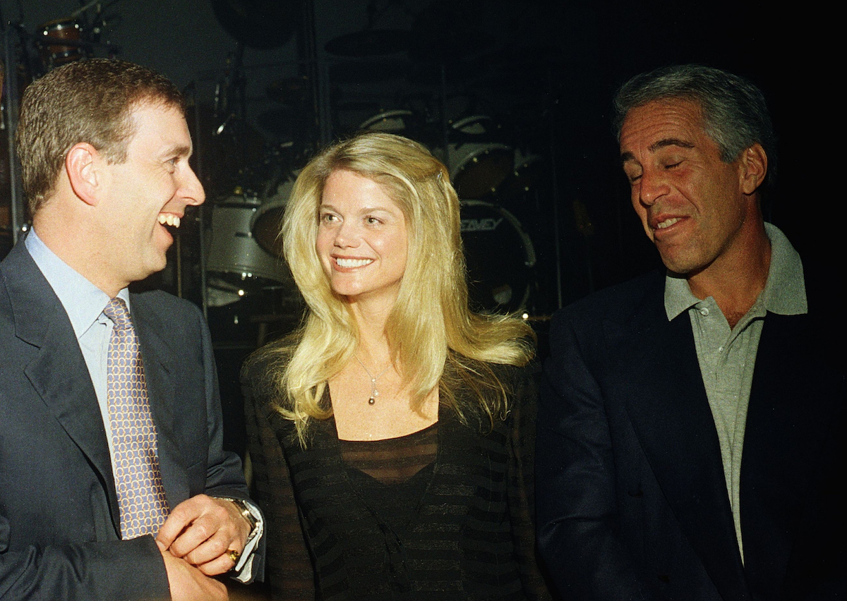 Prince Andrew and Jeffrey Epstein at a party at the Mar-a-Lago club, Palm Beach, Florida, February 12, 2000.