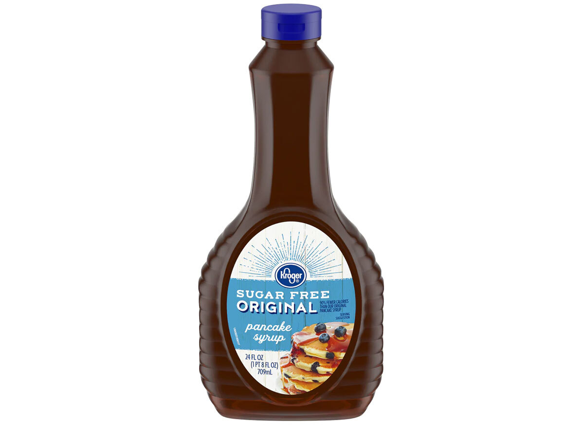bottle of kroger sugar free pancake syrup