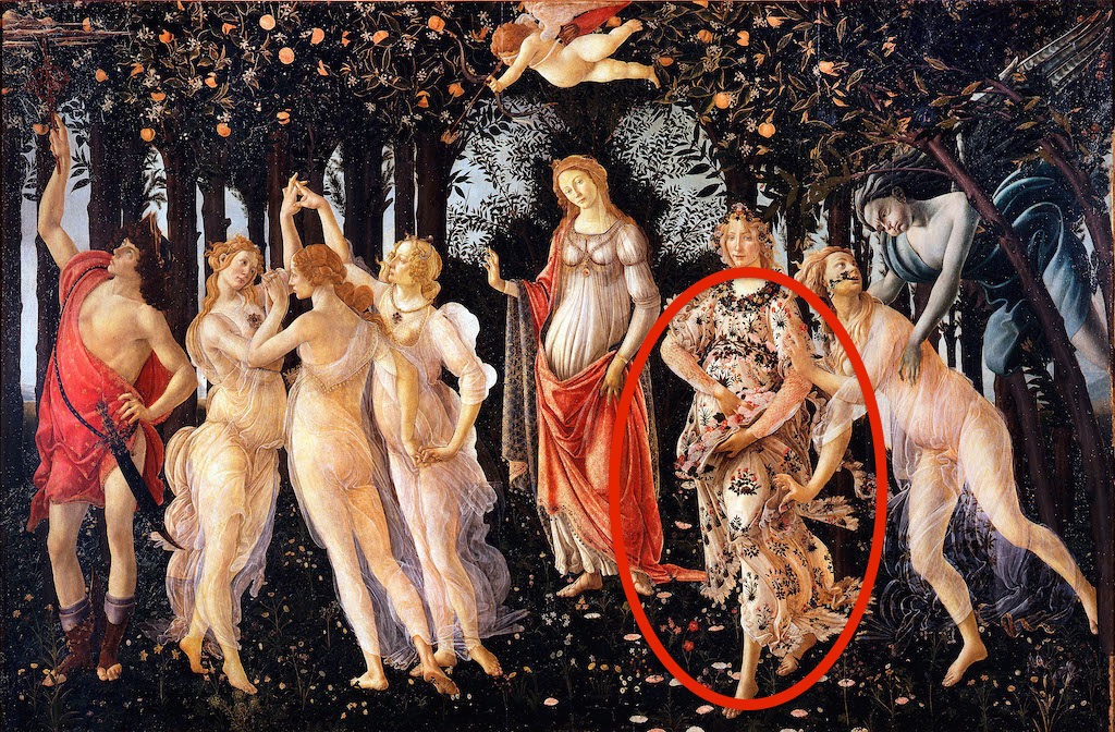 D3FHD0 Sandro Botticelli, Spring (Primavera) 1482 Tempera on panel. Uffizi, Florence