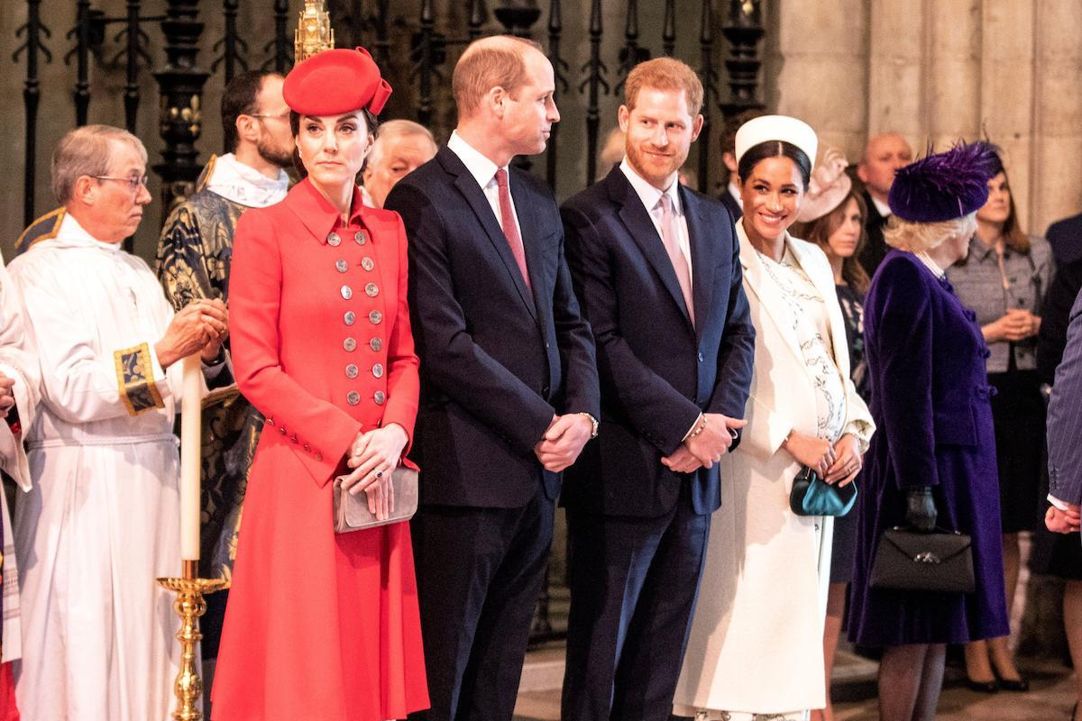 The Duke and Duchess of Cambridge, Will and Kate, with the Duke and Duchess of Sussex, Harry and Meghan, as they attend the Commonwealth Service at Westminster Abbey in 2019