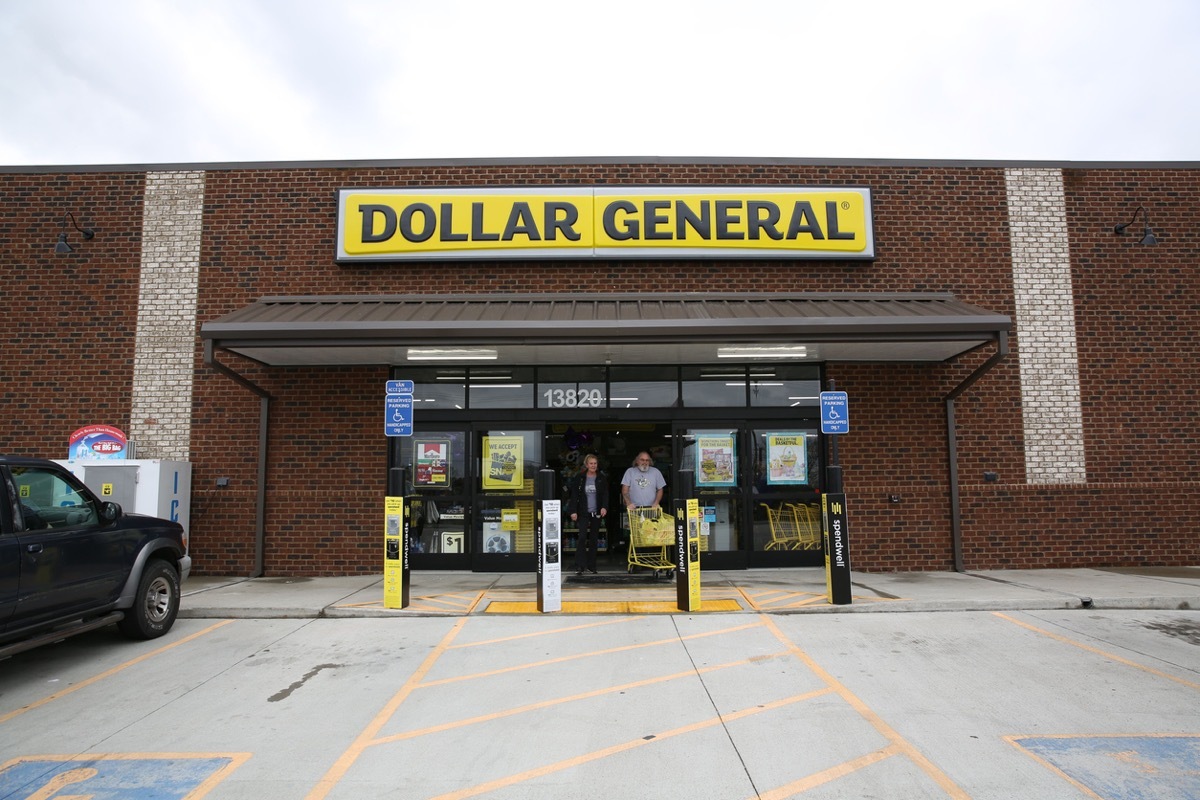 Old Hickory, United States – March 16, 2022: The customers exiting Dollar General with carts full of items
