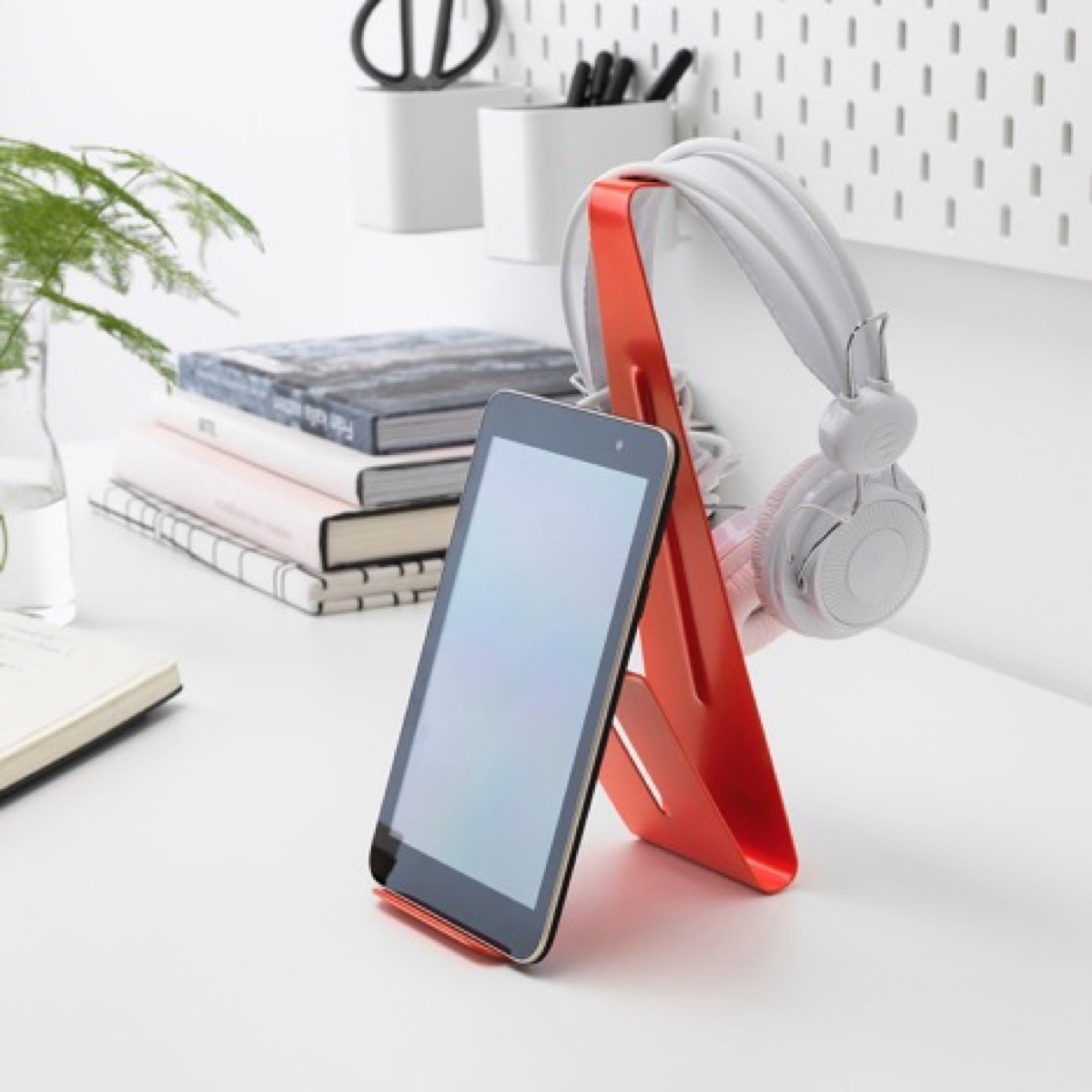 Red tablet stand