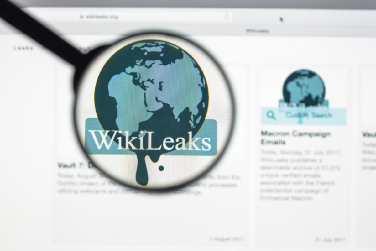 wikileaks website on a computer screen