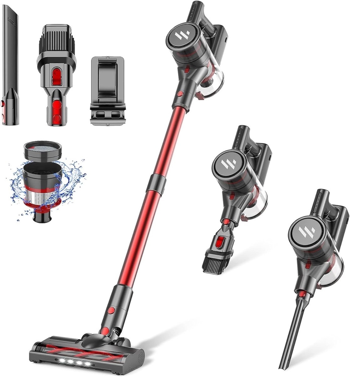 A ZokerVacuum Cordless Vacuum in a series of adjustments