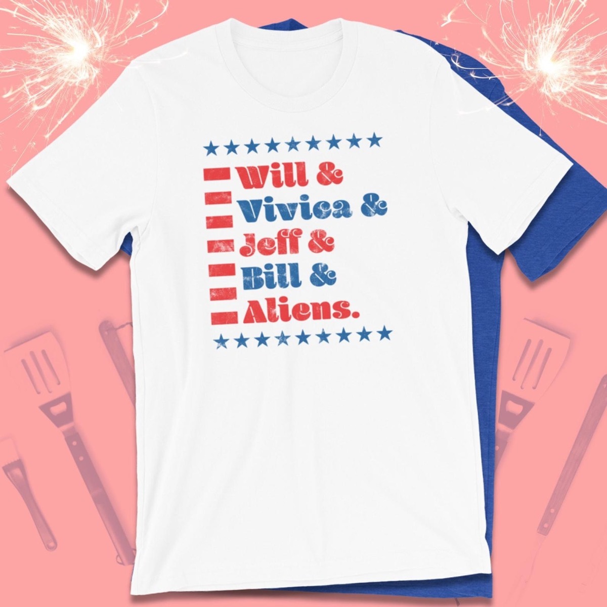 will and vivica and jeff and bill and aliens t-shirt, independence day gifts