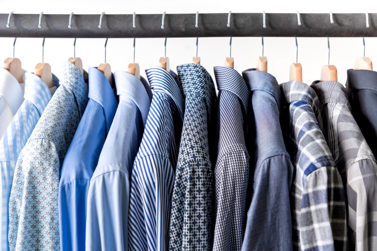 men's dress shirts on hangers