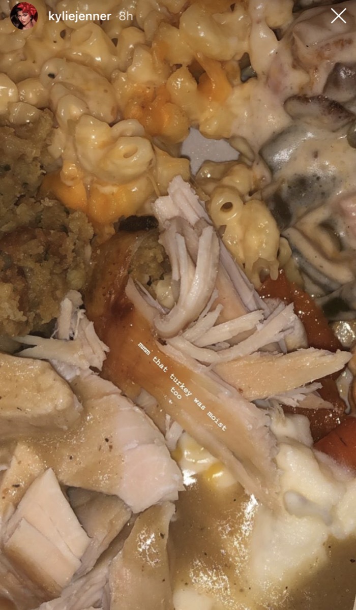 the turkey at kylie jenner's thanksgiving