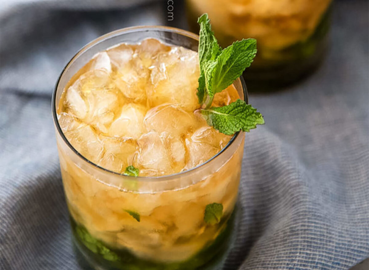 mint julep cocktail in glass